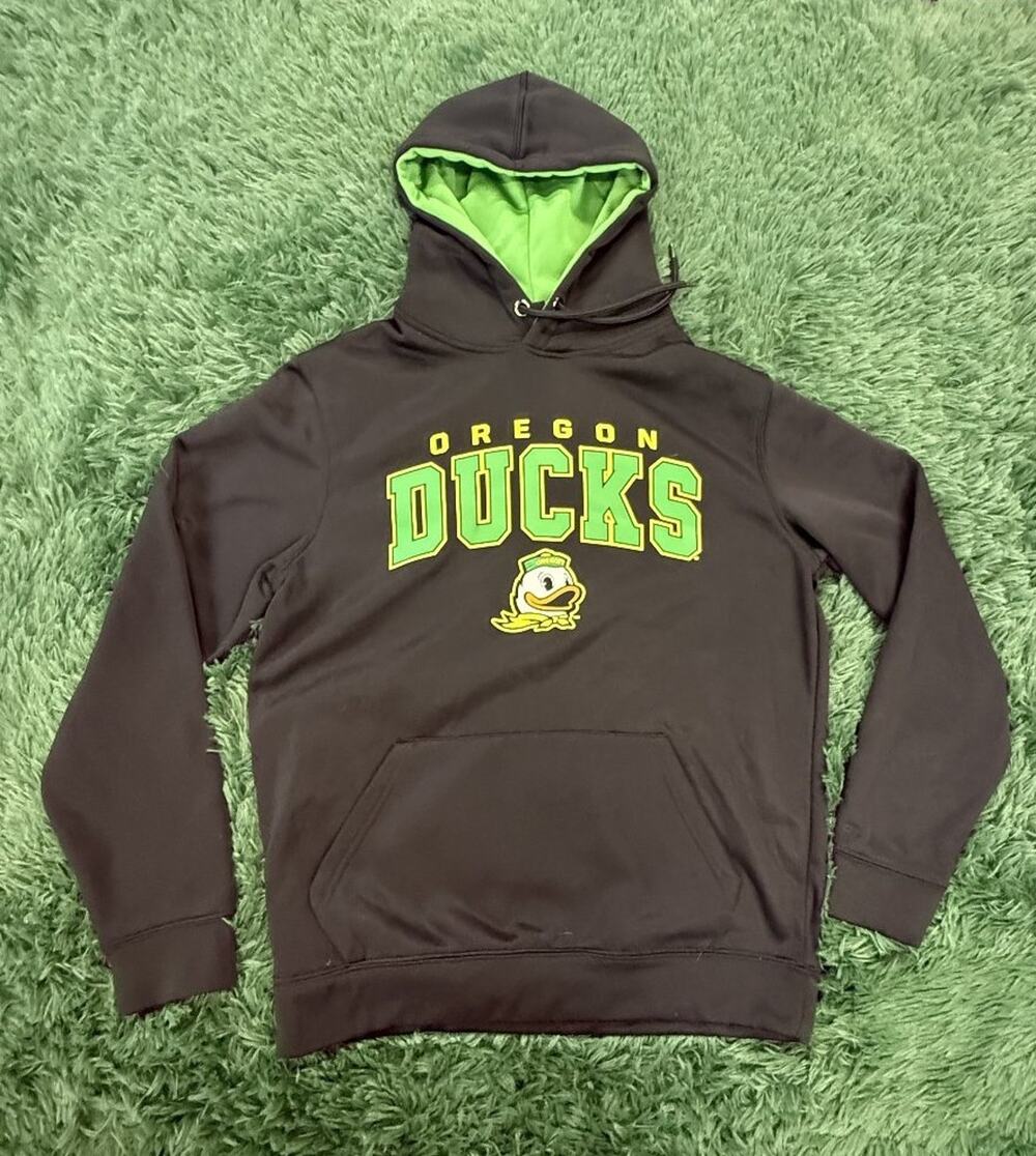 Colosseum Oregon Ducks Men's Black Green Pullover Hoodie Sweatshirt Size M NCAA